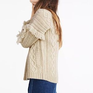 Madewell Cableknit Fringe Cardigan Sweater